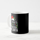 Most Likely To Play Soccer With Santa Christmas Fa コーヒーマグカップ (正面左)