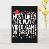 Most Likely To Play Video Game On Christmas Pajama カード (黄色い花)