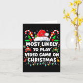 Most Likely To Play Video Games On Christmas Funny カード (黄色い花)