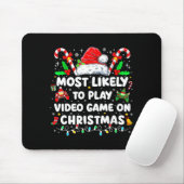 Most Likely To Play Video Games On Christmas Funny マウスパッド (マウス)