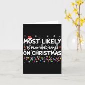 Most Likely To Play Video Games On Christmas Gamer カード (黄色い花)
