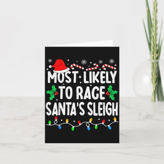Most Likely To Race Santa's Sleigh Family Matching カード (正面)