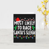 Most Likely To Race Santa's Sleigh Family Matching カード (黄色い花)