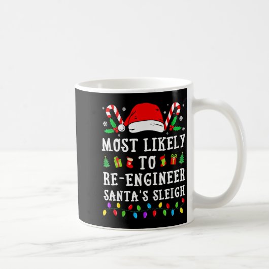 Most Likely To Re-engineer Santa's Sleigh Christma コーヒーマグカップ (右)