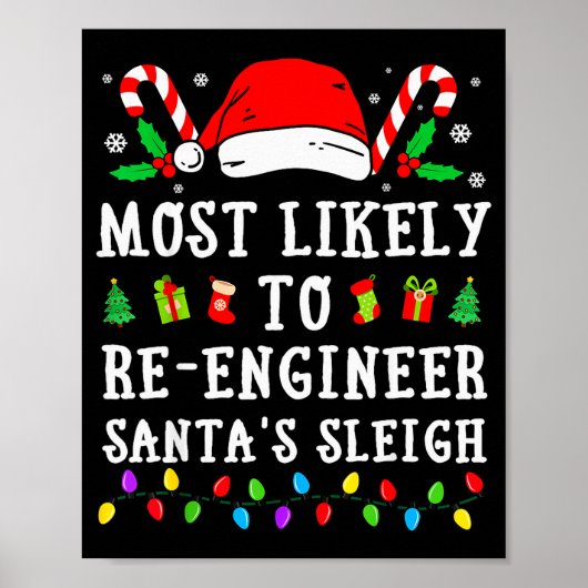 Most Likely To Re-engineer Santa's Sleigh Christma ポスター (正面)