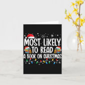 Most Likely To Read A Book On Christmas Matching F カード (黄色い花)