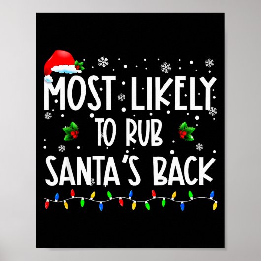 Most Likely To Rub Santa's Back Christmas Matching ポスター (正面)