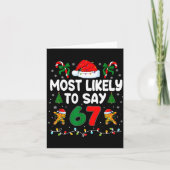 Most Likely To Say 67 Gen Alpha Slang Funny Xmas S カード (正面)