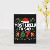 Most Likely To Say 67 Gen Alpha Slang Funny Xmas S カード (黄色い花)