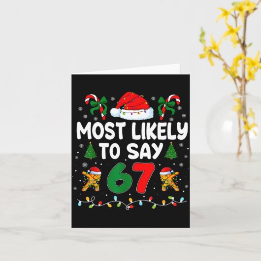 Most Likely To Say 67 Gen Alpha Slang Funny Xmas S カード (黄色い花)