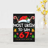 Most Likely To Say 67 Meme Six Seven Santa Christm カード (黄色い花)