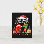Most Likely To Say 67 Meme Six Seven Santa Christm カード (黄色い花)