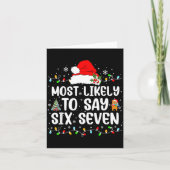 Most Likely To Say 67 Six Seven Funny 67 Christmas カード (正面)