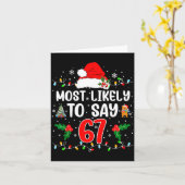 Most Likely To Say 67 Six Seven Funny 67 Christmas カード (黄色い花)