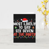 Most Likely To Say 67 Six Seven Funny 67 Christmas カード (黄色い花)