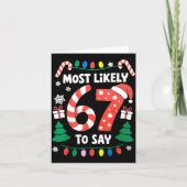 Most Likely To Say 67 Six Seven Funny Christmas Me カード (正面)