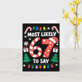 Most Likely To Say 67 Six Seven Funny Christmas Me カード (黄色い花)