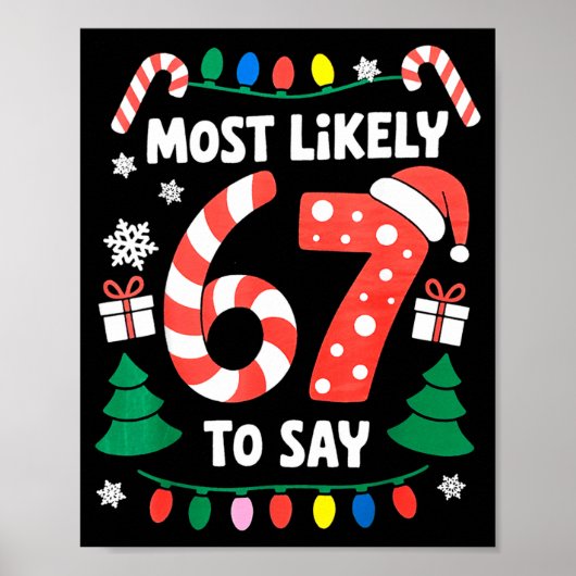 Most Likely To Say 67 Six Seven Funny Christmas Me ポスター (正面)