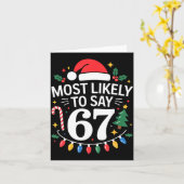 Most Likely To Say 67 Six Seven Funny Christmas Re カード (黄色い花)