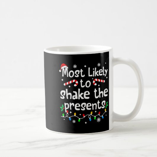 Most Likely To Shake The Christmas Matching Family コーヒーマグカップ (右)