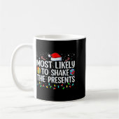 Most Likely To Shake The Family Matching Christmas コーヒーマグカップ (左)