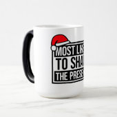 Most Likely to Shake the Presents Christmas Humor モーフィングマグカップ (正面左)