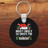 Most Likely To Shoot The Reindeer Family Matching キーホルダー (正面)
