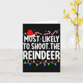 Most Likely To Shoot The Reindeer Funny Matching C カード (黄色い花)