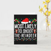 Most Likely To Shoot The Reindeer Funny Matching F カード (黄色い花)