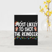 Most Likely To Shoot The Reindeer Xmas Family Matc カード (黄色い花)
