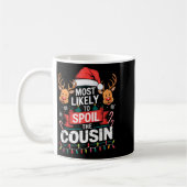 Most Likely To Sil The Cousin Christmas Party Fami コーヒーマグカップ (左)