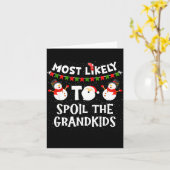 Most Likely To Sil The Grandkids Christmas Grandma カード (黄色い花)