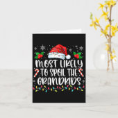 Most Likely To Sil The Grandkids Christmas Grandma カード (黄色い花)