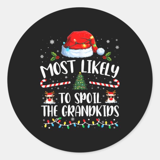 Most Likely To Sil The Grandkids Family Matching C ラウンドシール (正面)