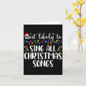 Most Likely To Sing All The Christmas Songs Family カード (黄色い花)