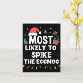 Most Likely To Ske The Eggnog Christmas Funny Xmas カード (黄色い花)