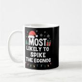 Most Likely To Ske The Eggnog Christmas Funny Xmas コーヒーマグカップ (左)