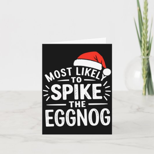 Most Likely To Ske The Eggnog Christmas Matching  カード (正面)