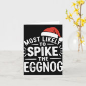 Most Likely To Ske The Eggnog Christmas Matching T カード (黄色い花)