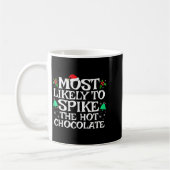 Most Likely To Ske The Hot Chocolate Funny Christm コーヒーマグカップ (左)