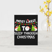 Most Likely To Sleep Through Christmas Family Matc カード (黄色い花)