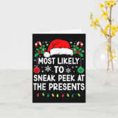 Most Likely To Sneak Peek At The Presents Christma カード (黄色い花)