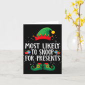 Most Likely To Snoop For Matching Christmas Elf カード (黄色い花)