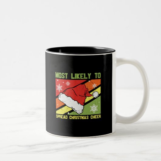 Most Likely To Spread Christmas Cheer ツートーンマグカップ (右)
