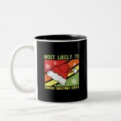 Most Likely To Spread Christmas Cheer ツートーンマグカップ (左)