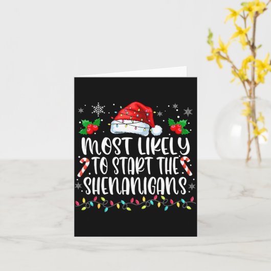 Most Likely To Start All The Shenanigans Family Ch カード (黄色い花)