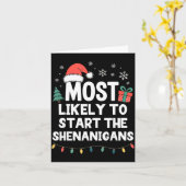 Most Likely To Start The Shenanigans Christmas Fun カード (黄色い花)