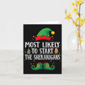 Most Likely To Start The Shenanigans Matching Chri カード (黄色い花)