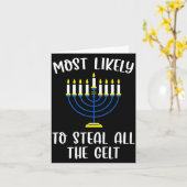 Most Likely To Steal All The Gelt Hanukkah Group M カード (黄色い花)