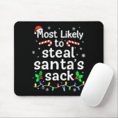 Most Likely To Steal Santa’s Sack Family Xmas Holi マウスパッド (マウス)